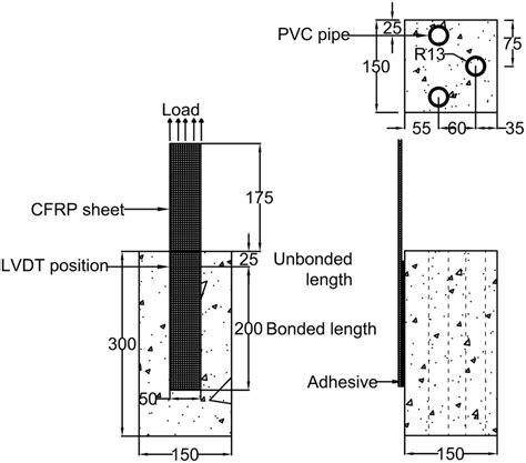 Schematic Of The Bond Specimen For Single Lap Shear Test Mm