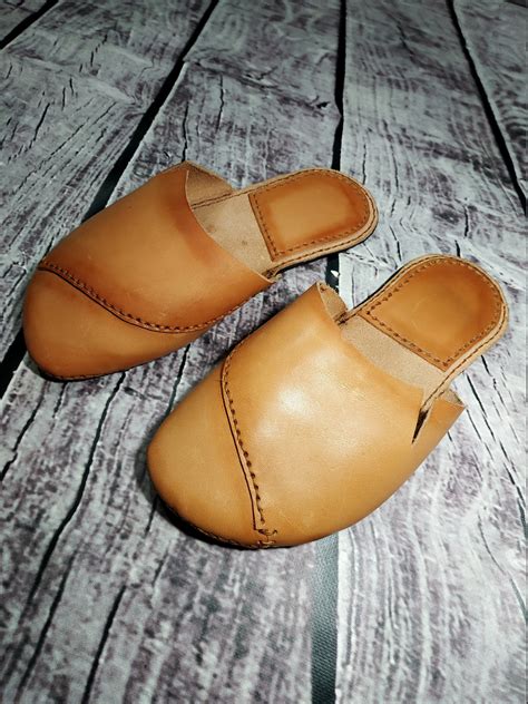 Handmade Leather Slippers For Man Etsy