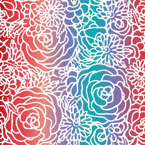 Teste Padrão Sem Emenda Floral As Rosas Tiradas Mão Ilustração do