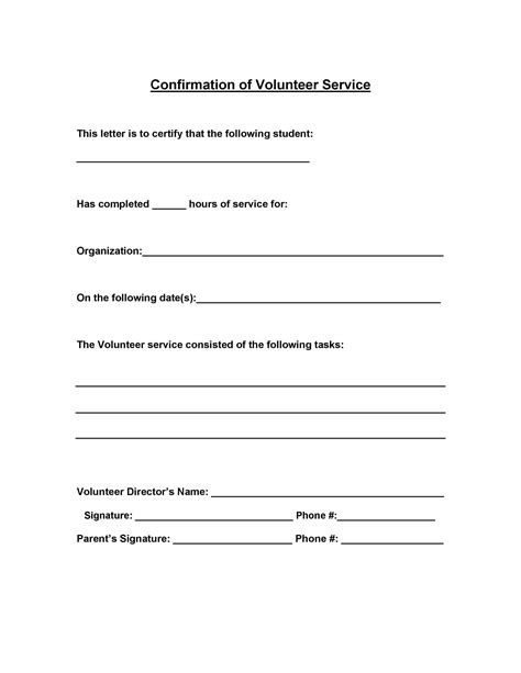 Community Service Letter 40 Templates Completion Verification