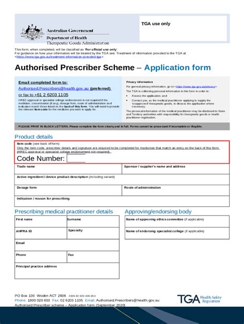 Authorised Prescriber Schemeapplication Doc Template Pdffiller