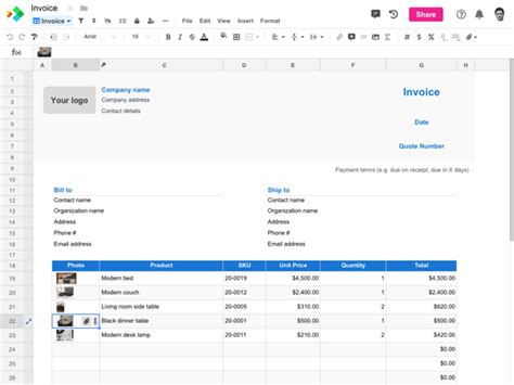 How To Create A Invoice Template In Excel