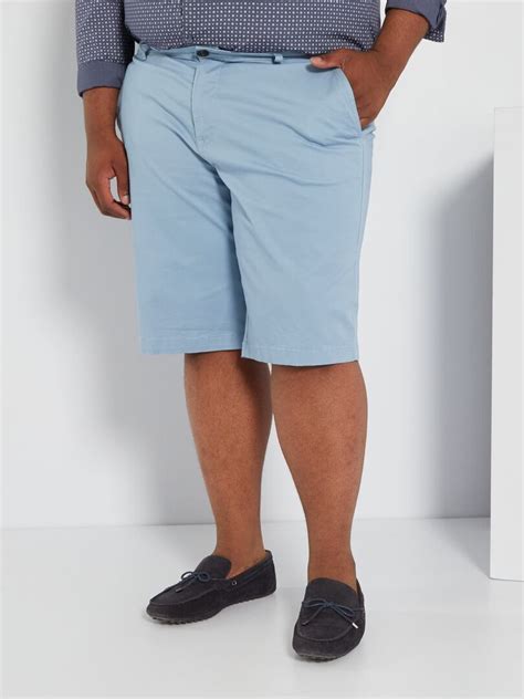 Bermudas Tipo Chino De Sarga De Algod N Azul Denim Kiabi