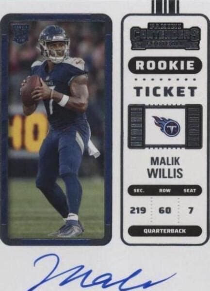 Panini Contenders Rookie Ticket Rps Malik Willis Au Rc