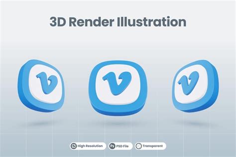 Premium Psd 3d Icon Vimeo Social Media Logo Isolated Render