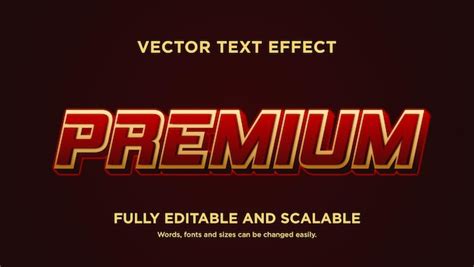 Efecto De Texto De Oro Rojo Premium Editable Vector Premium