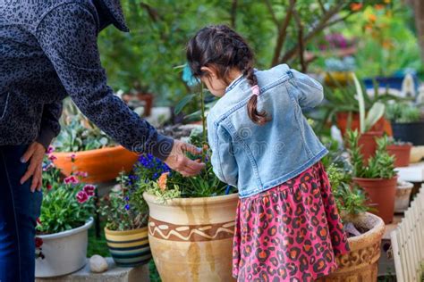 Jeune Fille Arrosant Des Fleurs Photo Stock Image Du Gens Beau