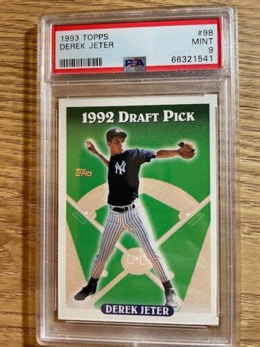 Derek Jeter 1993 Topps 1992 Draft Pick 98 PSA 9 Mint Rookie Card