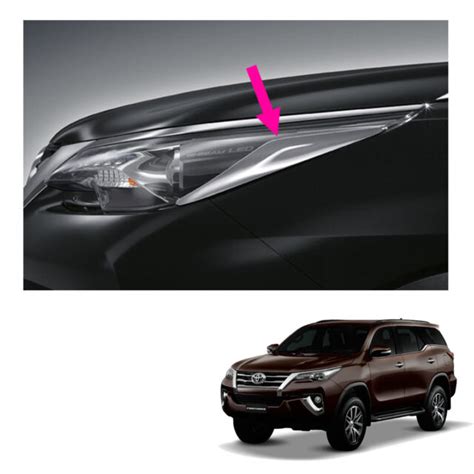 Head Lamp Light Cover Trim Genuine Chrome For Toyota Fortuner Suv