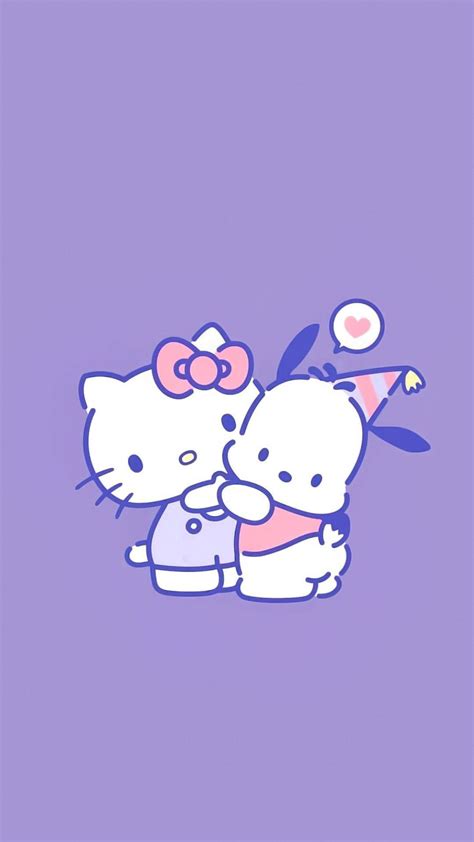 Hello Kitty & Pochacco SANRIO 💜 | Walpaper hello kitty, Hello kitty ...