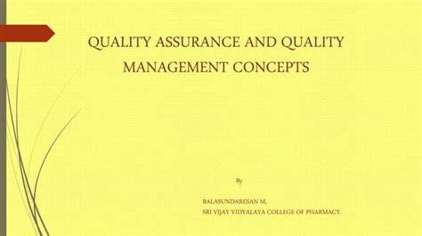 Quality Assurance And Quality Management Concepts Ppt