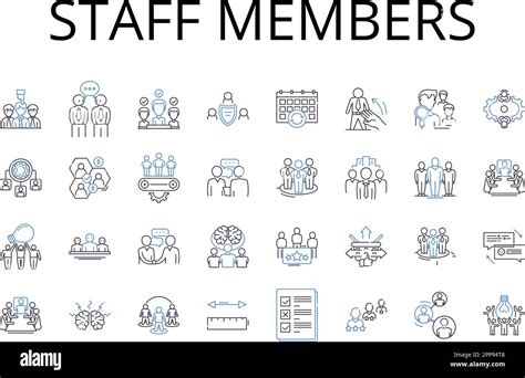 Staff Members Line Icons Collection Faculty Staff Crew Team Band