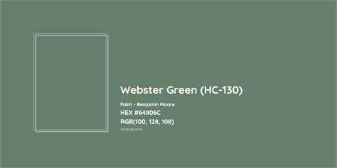 Benjamin Moore Webster Green HC 130 Paint Color Codes Similar Paints