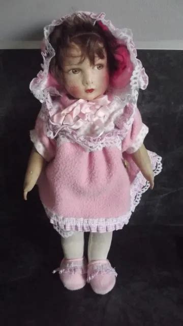 ANCIENNE POUPÉE EN feutrine tissu type Raynal Lenci doll collection