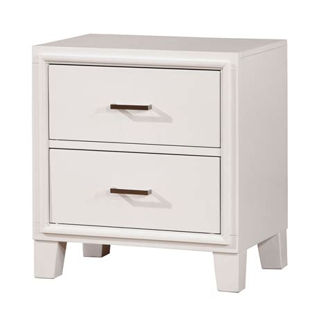 Furniture Of America Malt Contemporary White 2 Drawer Nightstand