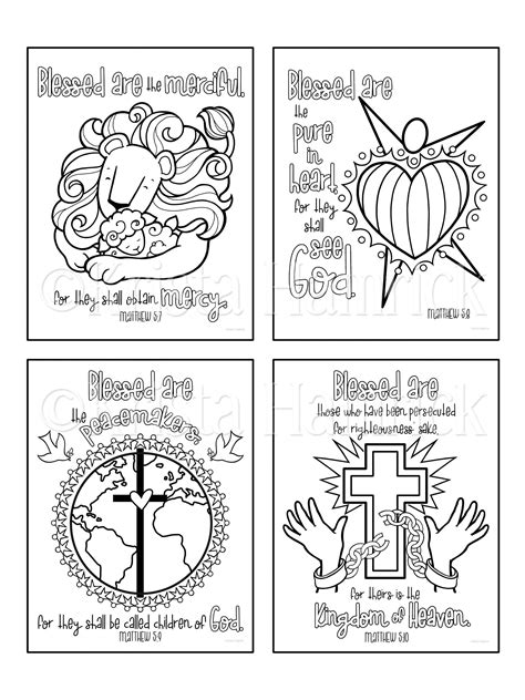 The Beatitudes Coloring Collection Includes 10 Coloring Pages Etsy Uk