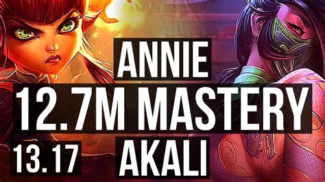 Annie Vs Akali Mid 12 7m Mastery 11 0 0 2600 Games Legendary