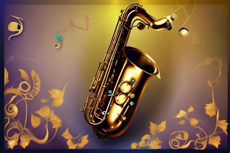 Premium Ai Image Free Vector Classic Saxophone With Music Notes