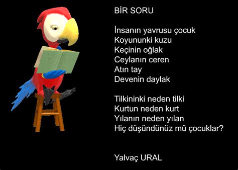 MİNİK BİLGİN: ŞİİR : BİR SORU - YALVAÇ URAL