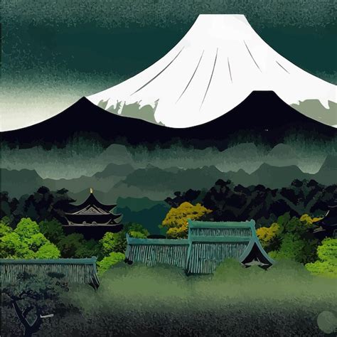 Premium Vector Vector Illustration Japanese Mount Fuji With Variety