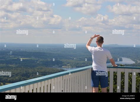 The View From The Summit Of Mount Holyoke In Hadley Massachusetts Along