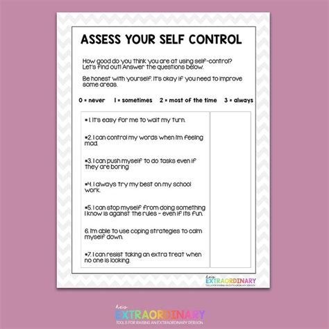 Free Printable Self Control Worksheets Pdf