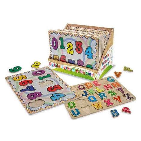 Legno Puzzle Numeri E Lettere Pz