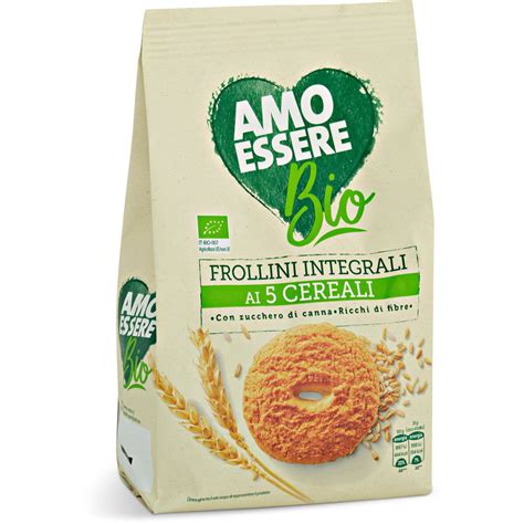 Biscotti Frollini Integrali Ai 5 Cereali Bio AMO ESSERE BIOLOGICO 300g