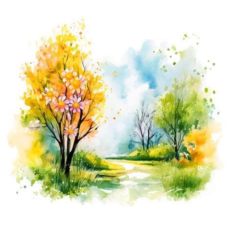 Premium Vector | Nature watercolor painting