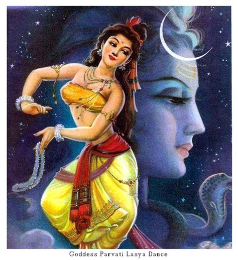 Goddess Parvati Lasya Dance Vintage Hindu Print Shiva Shakti Hindu