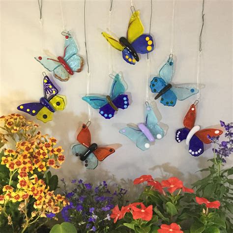 Fused Glass Butterfly 34 Hanging Butterfly Sun Catcher For Garden And Home Etsy