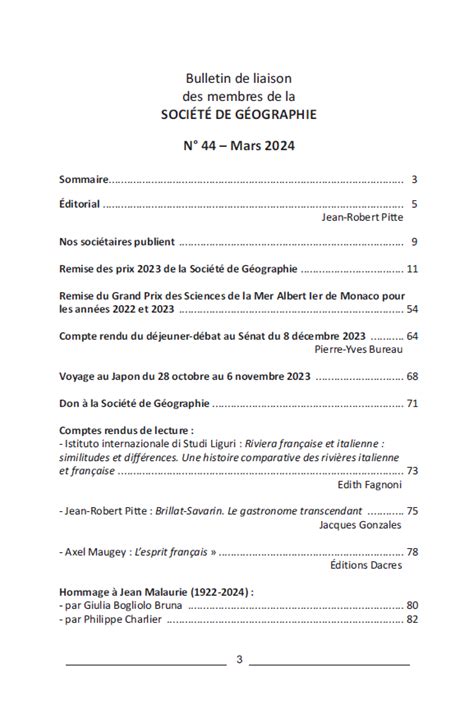 Bulletin De Liaison N Mars Soci T De G Ographie