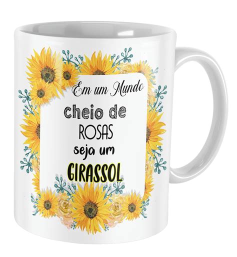 Caneca Personalizada Presente Girassol Lembran A Elo