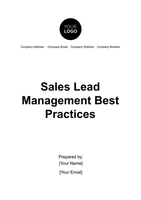 Sales Lead Management Best Practices Templates Edit Online And Download Example