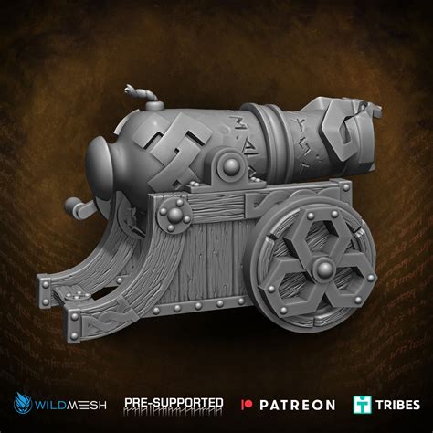 3d File Dwarf Runic Cannon・3d Print Design To Download・cults