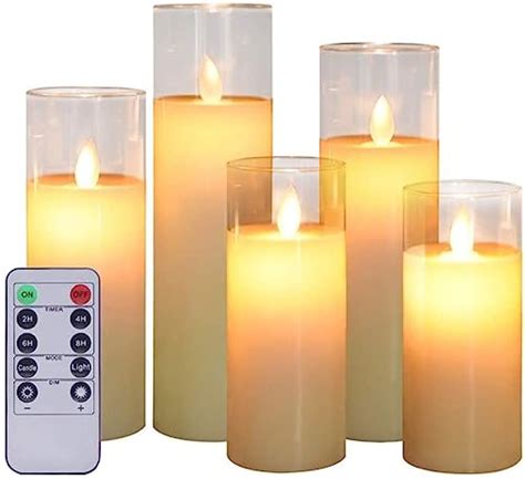 Aku Tonpa Flameless Candles Battery Operated Pillar Real Wax Led Glass Candle Sets With Remote