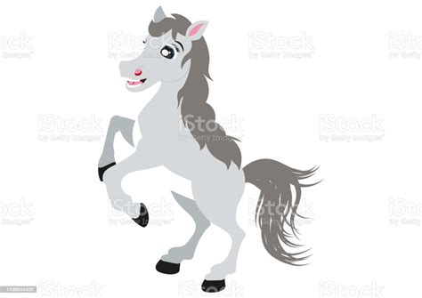 Cartoon White Horse Vector Horse Stock Illustration - Download Image Now - Abstract, Animal ...