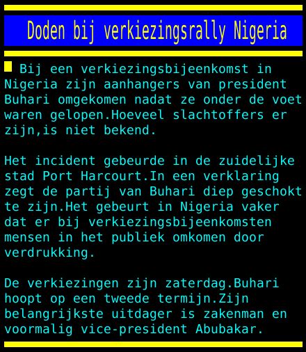 Nos Teletekst On Twitter Doden Bij Verkiezingsrally Nigeria