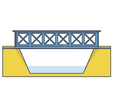 Vector El Puente Doble Del Tren Vista Lateral Sobre El Fondo Blanco