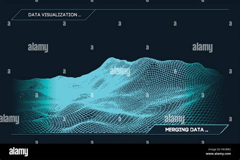 Abstract Vector Wireframe Landscape Background Cyberspace Grid D