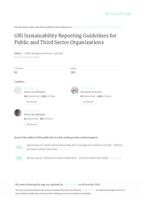 Pdf Gri Sustainability Reporting Guidelines For Public And Third