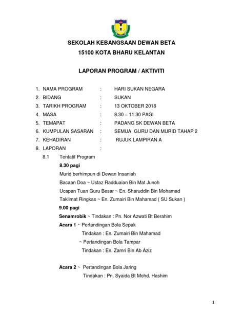 Laporan Hari Sukan Negara Pdf