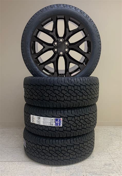 Chevy Style Gloss Black Snowflake 22 Wheels With Bfg Trail Terrain Tires