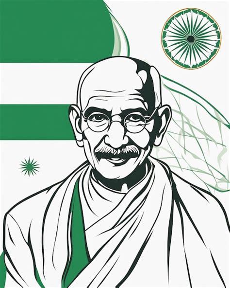 Premium Ai Image Mahatma Gandhi Art Illustration Indian Flag Concept