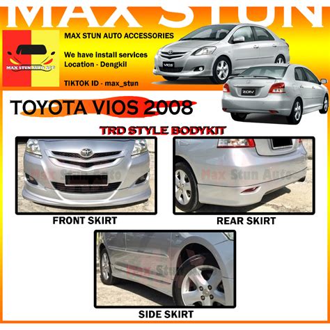 TOYOTA VIOS NCP93 2007 2013 TRD STYLE FULLSET BODYKIT TR D SKIRT LIP