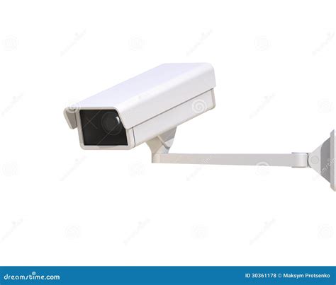 Security Camera Isolated On The White Background Stock Illustration