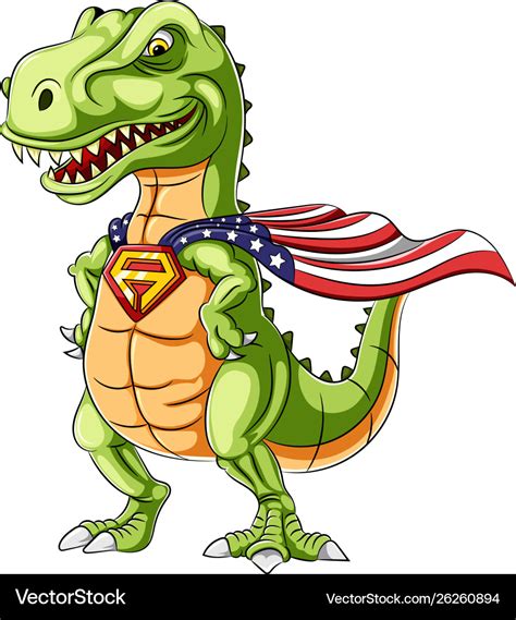 Superhero dinosaurs mascot Royalty Free Vector Image