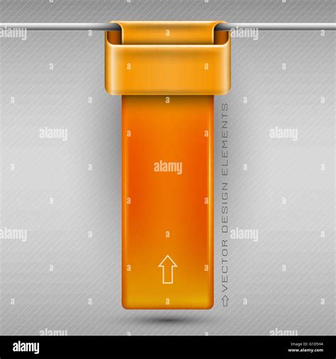 Orange Hanging Business Ribbons On The Gray Background Vector Design