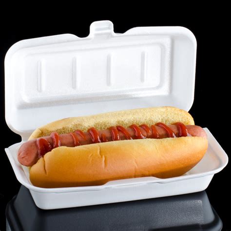 Dart 72ht1 7 X 4 X 2 White Foam Hinged Lid Hot Dog Container 125pack