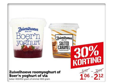 Zuivelhoeve Roomyoghurt Of Boer N Yoghurt Of Vla Korting Aanbieding